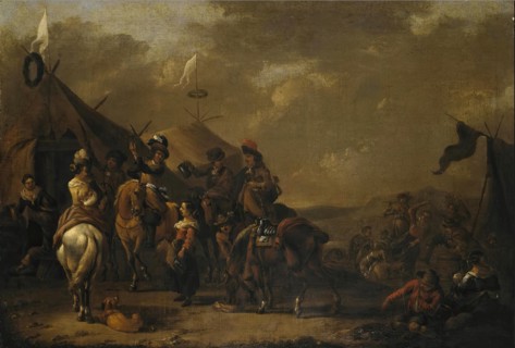 Hunters at Rest, 1650. Creator: Simon Johannes van Douw.