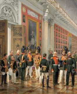 View of the War Gallery of 1812 in the Winter Palace (Company of Court Grenadiers), 1862. Creator: Karl Piratsky.