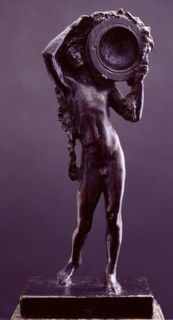 Sketch model for figure holding tripod incense burner in 'The Daphnephoria', c1873. Creator: Frederic Leighton.