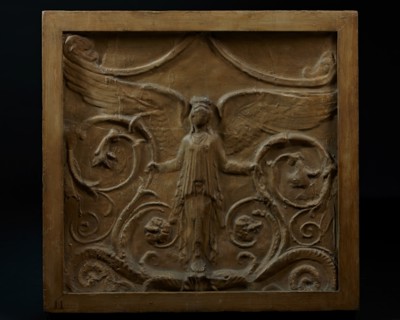 Cast of low relief depicting figure of Victory and acanthus decoration. Creator: Unknown.