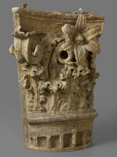 Cast of a Corinthian capital with top of fluted column, late 18th century-early 19th century. Creator: Unknown.