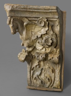 Cast of a Corinthian pilaster capital with Pegasus volutes..., late 18th century/early 19th century. Creator: Unknown.