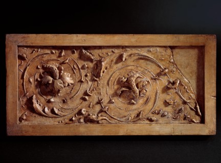 Cast of the left side of the decorated dado of the tomb of Ascanio Sforza, 1505, (19th century?).  Creator: Unknown.