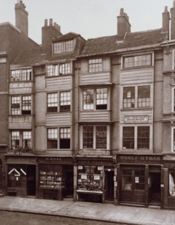 Old Houses in Aldersgate Street, c1879. Creator: Henry Dixon & Son.