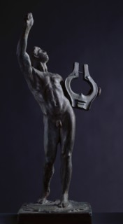 Sketch model for figure holding lyre in 'The Daphnephoria', c1891. Creator: Frederic Leighton.