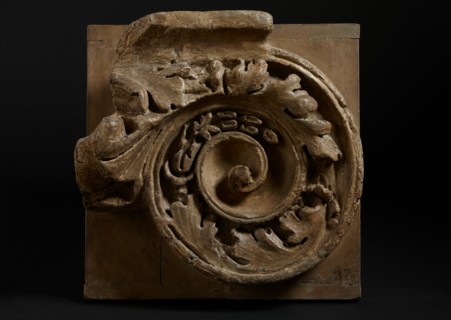 Cast of corner volute from composite capital, 19th century. Creator: Unknown.