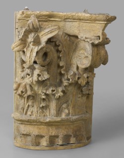 Cast of a Corinthian capital with top of fluted column, late 18th century-early 19th century. Creator: Unknown.