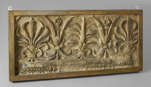 Cast of stylized lotus-and-palmette frieze above tulip-and-dart cyma reversa, late 18-early 19 cent. Creator: Unknown.