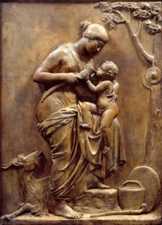 Amalthea nursing the Infant Jupiter, before 1840.  Creator: John Gibson.
