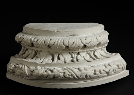 Cast of column base decorated with deeply drilled leaves. Creator: Unknown.