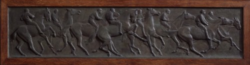 The False Start; Jockeys on Racehorses, 1902. Creator: Arthur George Walker.