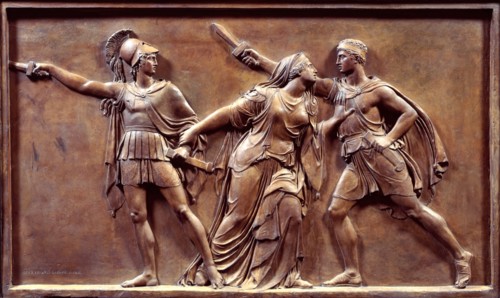 Jocasta intervening between her Sons Eteocles and Polynices, c1840. Creator: John Gibson.