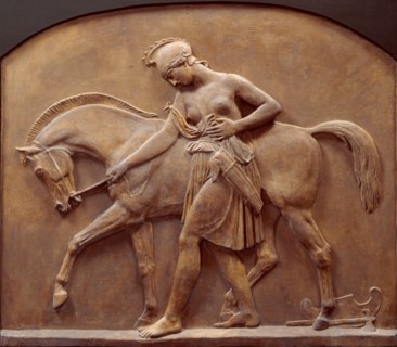 Wounded Amazon and Horse, 1846. Creator: John Gibson.