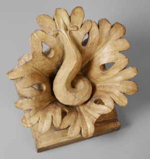 Cast of fleuron from capital of middle standing column, late 18th century-early 19th century. Creator: Unknown.