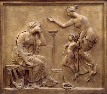 Venus and Cupid appearing to Sappho to console her, before 1866. Creator: John Gibson.
