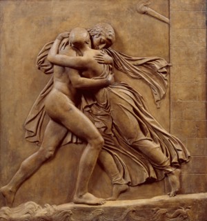 The Meeting of Hero and Leander, c1842. Creator: John Gibson.