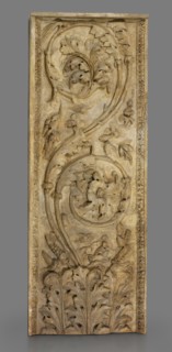 Cast of monumental pilaster fragment with acanthus, scrolls, and birds, late 18th century. Creator: Unknown.