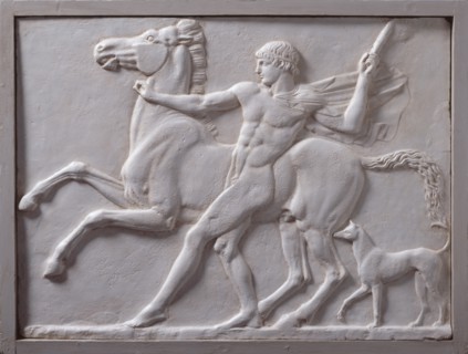 Cast of relief of youth, horse, and dog from Hadrian's Villa, c120-140 AD, (19th century?). Creator: Unknown.