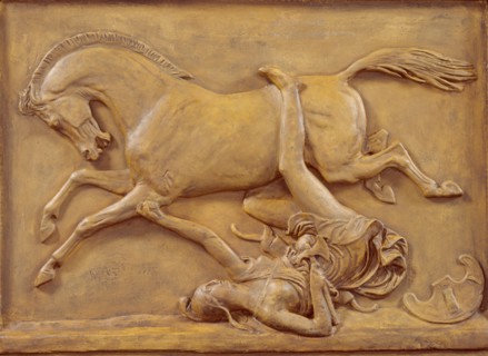 Amazon falling from her Horse, c1842-1848? Creator: John Gibson.