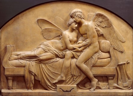 The Marriage of Psyche and Celestial Love; The Marriage of Cupid and Psyche, after 1837. Creator: John Gibson.