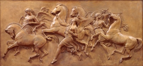 The Hours leading the Horses of the Sun, 1850. Creator: John Gibson.