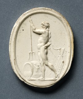 Plaster cast of a gem depicting the Roman god Neptune, (1771?). Creator: Edward Burch.