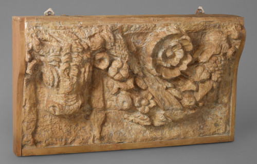 Cast of part of frieze showing a bucranium, garland, and rosette, late 18th-early 19th century. Creator: Unknown.