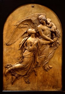Monument to Lady Leicester: Angel carrying infant and leading mother to heaven, c1844. Creator: John Gibson.