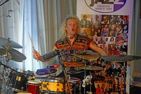Anton Eger, Marius Neset Quartet, Watermill Jazz Club, Dorking, Surrey, Mar 2026. Creator: Brian O'Connor.