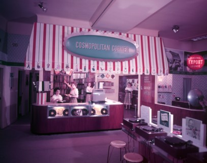 'Cosmopolitan Corner', HMV, Oxford Street, London, 1953.  Creator: Arthur Charles Kirby Ware.