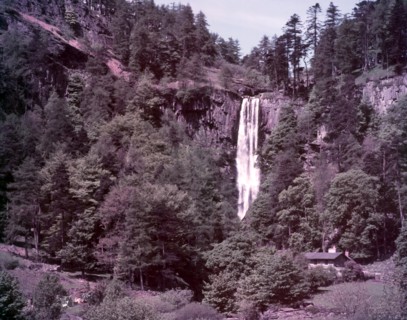 Pistyll Rhaeadr Waterfall, Wales, c1955.  Creator: Arthur Charles Kirby Ware.