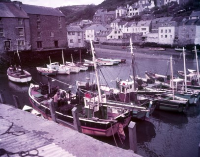 Boats in Polperro Harbour, Cornwall, c1955. Creator: Arthur Charles Kirby Ware.