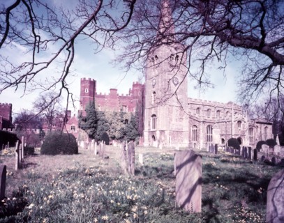 Buckden Palace and St Mary's Parish Church, Buckden, Huntingdonshire, c1955.  Creator: Arthur Charles Kirby Ware.