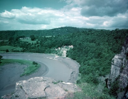 Bend in the River Wye at Wintour's Leap, near Chepstow, Wye Valley, c1955. Creator: Arthur Charles Kirby Ware.