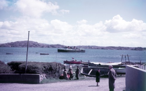 McBrayn's steamer off shore, Isle of Iona, Scotland, c1955.  Creator: Arthur Charles Kirby Ware.