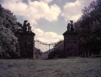 Gates of Traquair House, Scotland, c1955. Creator: Arthur Charles Kirby Ware.