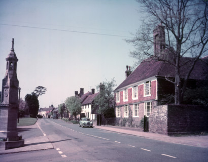 High Street and war memorial, Burwash, Sussex, c1955. Creator: Arthur Charles Kirby Ware.