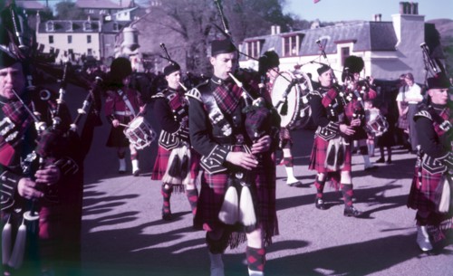 Pipers sounding 'The Retreat', Portree, Isle of Skye, Scotland, c1955.  Creator: Arthur Charles Kirby Ware.