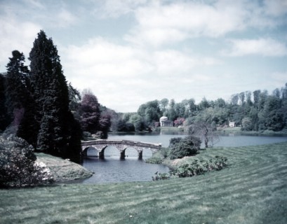 The Palladian bridge and Pantheon, Stourhead Park, Wiltshire, c1955.  Creator: Arthur Charles Kirby Ware.