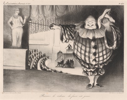 Baissez le rideau, la farce est jouée, 1834.  Creator: Honore Daumier.