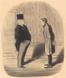 Eh! bien monsieur et mes trois termes...vous me direz toujours que vos meubles en répondent!, 1848.  Creator: Honore Daumier.