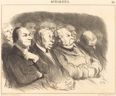 Physionomies de spectateurs de la Porte St.-Martin pendant une représentation de Richard III, 1852. Creator: Honore Daumier.