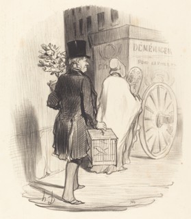 Parisien transportant dans un autre quartier ses dieux Lares, 1847. Creator: Honore Daumier.