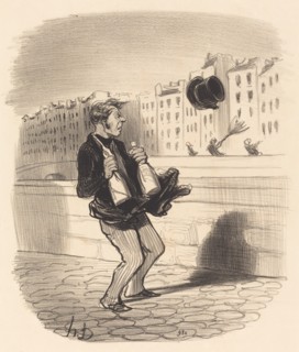 Une position difficile, 1847. Creator: Honore Daumier.