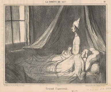 Croyant l'apercevoir, 1857.  Creator: Honore Daumier.