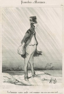 Un homme sans asile est comme un oiseau sans nid, 19th century. Creator: Honore Daumier.