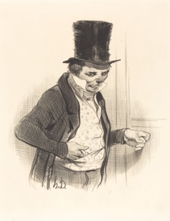 Le Portier en Tournées de Visites du Jour de l'An, 1841.  Creator: Honore Daumier.