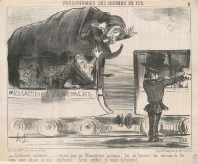 Conducteur, conducteur.... j'avais pris vos Messageries parce que j'ai en horreur..., 19th century. Creator: Honore Daumier.