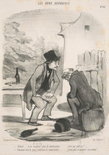 Robert ... tu ne soutiens plus la conversation ..., 19th century. Creator: Honore Daumier.