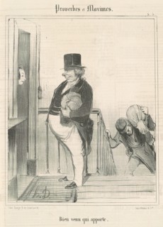 Bien venu qui apporte, 19th century. Creator: Honore Daumier.